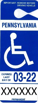 permanent persons with disability parking placard