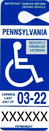 severely disabled veteran placard