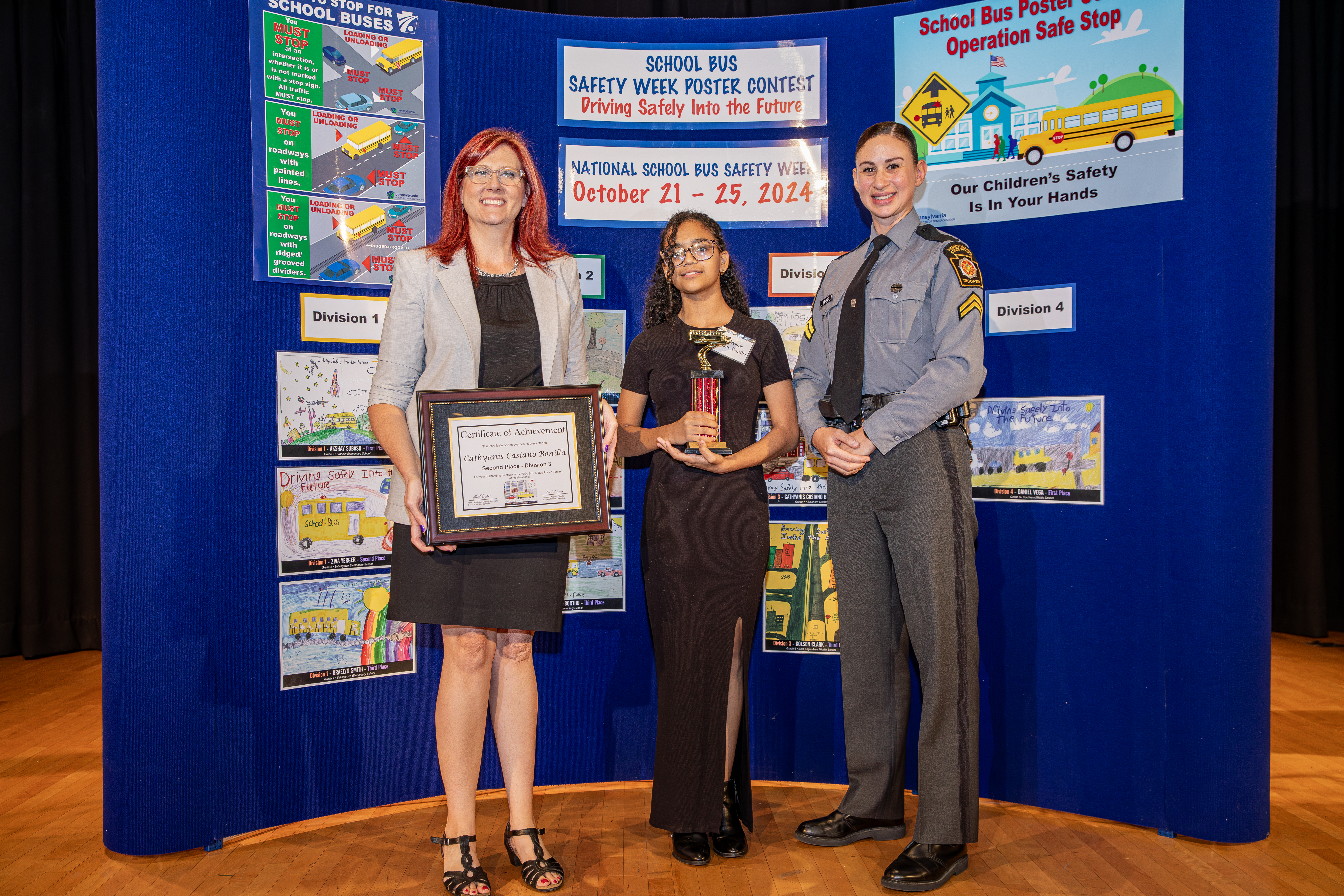 Third Division, Second Place Winner Poses with PA State Police and PennDOT Staff